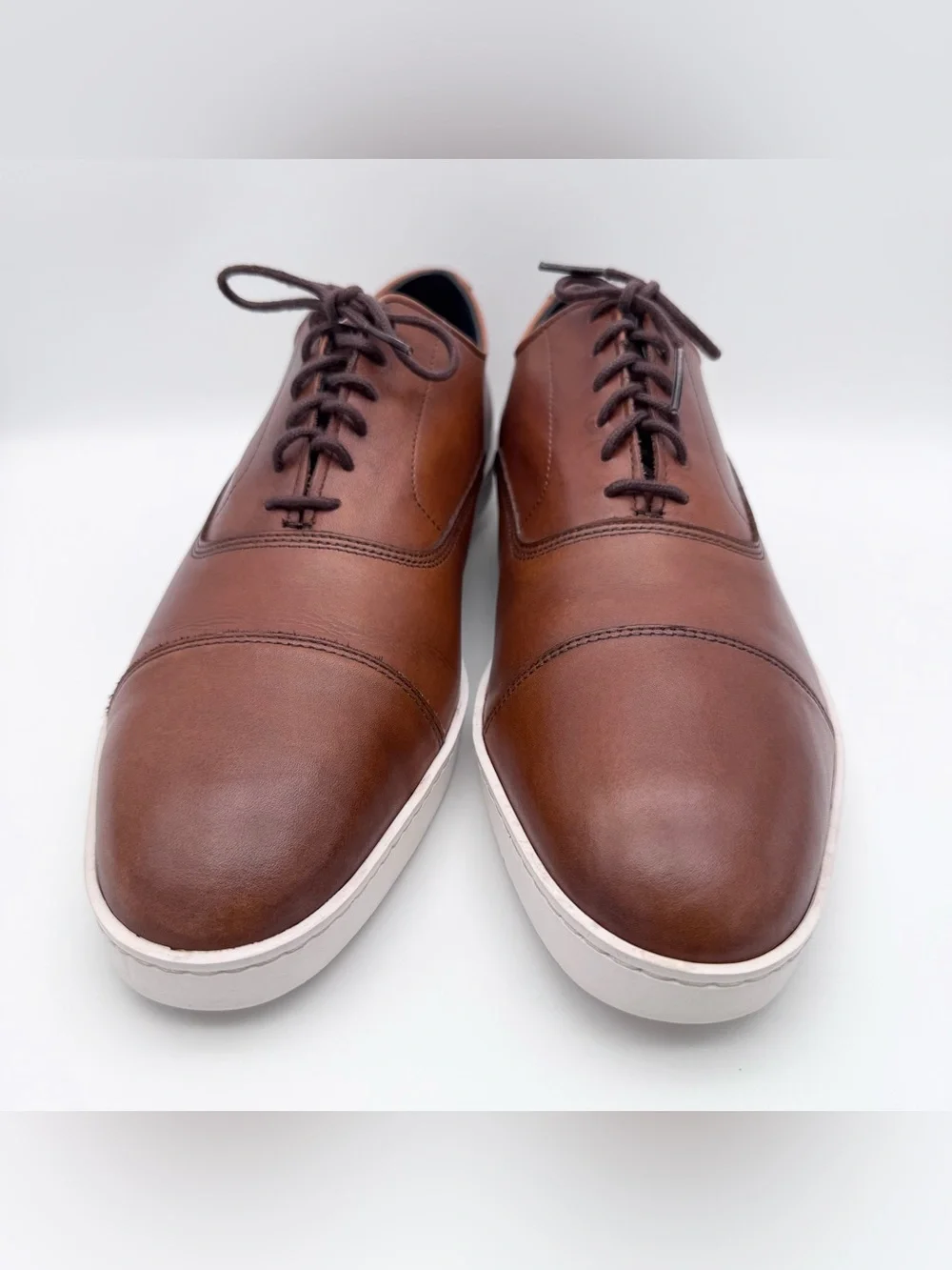 Allen Edmonds Park Avenue Brown Leather Cap Toe Hybrid Dress Shoes Sneakers 11 D